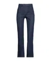 Max Mara Solid Color Denim Trousers In Blue