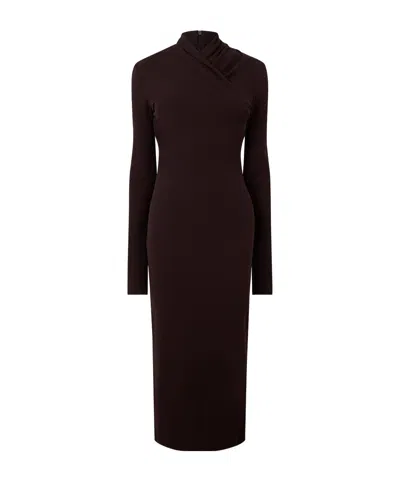 Max Mara Solid Color Dress In Brown