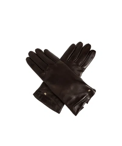 Max Mara Solid Color Five-finger Gloves In Brown