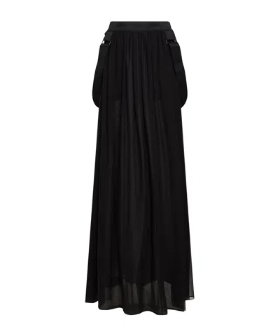Max Mara Solid Color Flared Skirt In Black