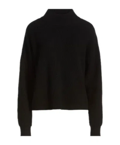 Max Mara Solid Color Knit Long-sleeve Top In Black