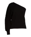 Max Mara Solid Color Knit One-shoulder Top In Black