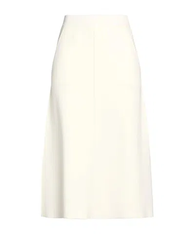 Max Mara Solid Color Knitted Umbrella Skirt In White