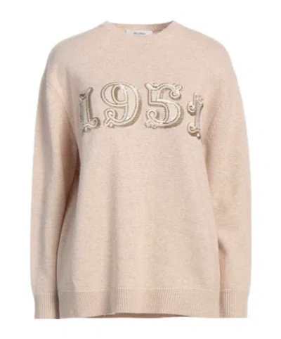 Max Mara Solid Color Lightweight Knit Sweater In Nude