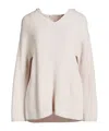 Max Mara Solid Color Long-sleeve Knit Sweatshirt In White