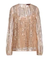 Max Mara Solid Color Long-sleeve Top In Brown