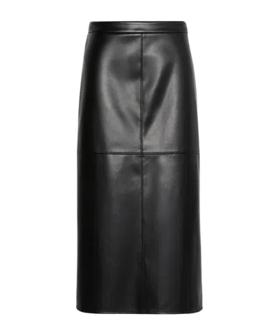Max Mara Solid Color Midi Skirt In Black