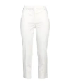 Max Mara Solid Color Nine-point Slim-fitting Trousers In White
