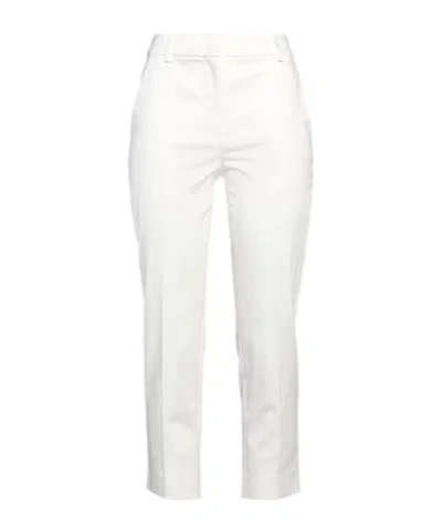Max Mara Solid Color Nine-point Slim-fitting Trousers In White