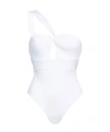 Max Mara Solid Color One-piece Swimsuit In White