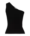Max Mara Solid Color One-shoulder Tops In Black