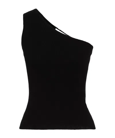 Max Mara Solid Color One-shoulder Tops In Black