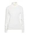 Max Mara Woman Turtleneck Ivory Size S Virgin Wool In White