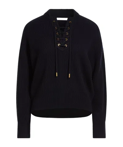 Max Mara Solid Color Ribbed Long-sleeve Top In Black