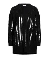 Max Mara Solid Color Sequin Sweater In Black