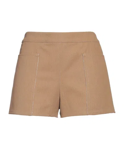 Max Mara Solid Color Shorts In Brown