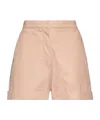 Max Mara Solid Color Shorts In Animal Print