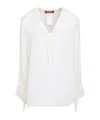 Max Mara Solid Color Silk Tops In Multi
