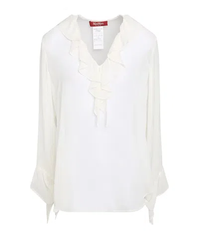 Max Mara Solid Color Silk Tops In Multi
