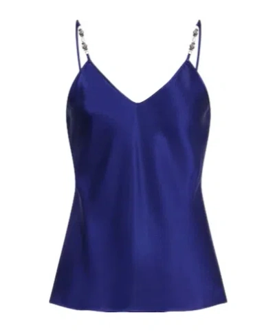 Max Mara Solid Color Sleeveless Camisole In Blue