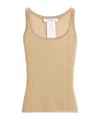 Max Mara Solid Color Sleeveless Knit Top In Brown