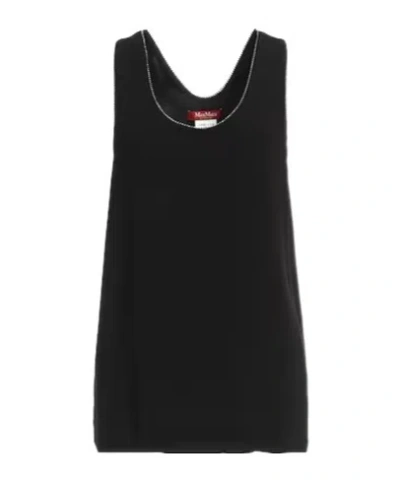 Max Mara Solid Color Sleeveless Top In Black