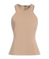Max Mara Solid Color Sleeveless Top In Nude