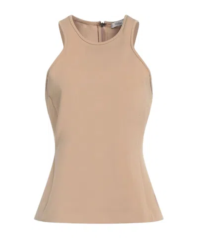 Max Mara Solid Color Sleeveless Top In Nude