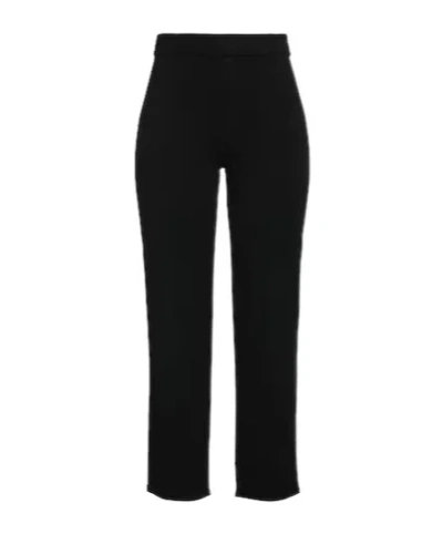 Max Mara Solid Color Straight-leg Knitted Pants In Black