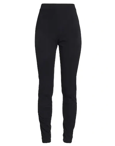 Max Mara Solid Color Stretch Leggings In Black