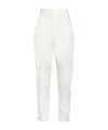 Max Mara Solid Color Nine-point Slim-fitting Trousers In White