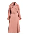 Max Mara Solid Color Trench Coats In Pink
