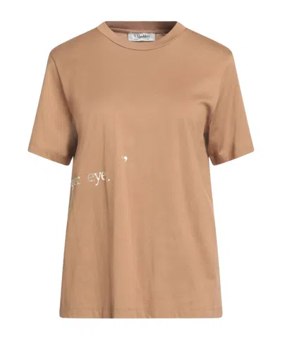 Max Mara Solid Color T-shirts In Brown
