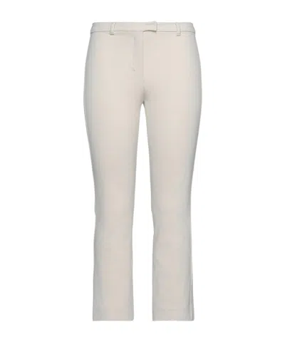 Max Mara Solid Color Twill Stretch Pants In White