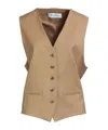 Max Mara Solid Color Waistcoats In Camel