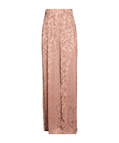 Max Mara Solid Color Wide-leg Trousers In Pink
