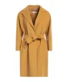 Max Mara Solid Color Woolen Coat In Yellow