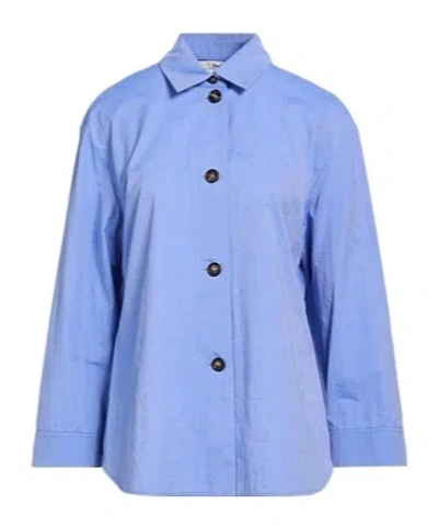 Max Mara Solid Colour Shirts In Blue