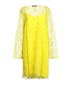 Max Mara Solid Embroidered Dress In Yellow