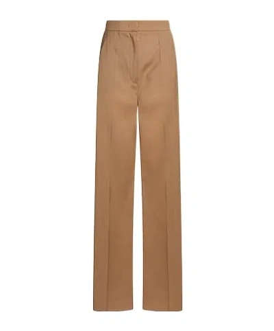 Max Mara Solid Flared Trousers In Brown