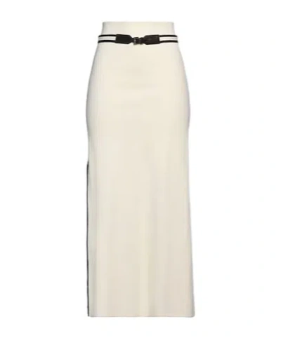 Max Mara Solid Knit Pencil Skirt In White