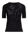 Max Mara Solid Knit Short Sleeve Top In Black