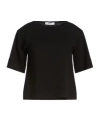 Max Mara Solid Knit Short-sleeve Top In Black