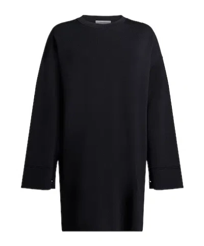 Max Mara Solid Knit T-shirt Dress In Black
