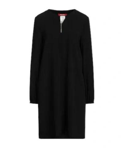 Max Mara Solid Long-sleeve Dress In Black