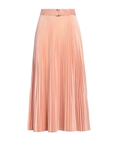 Max Mara Solid Pleated Skirt In Pink