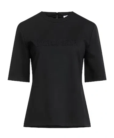 Max Mara Solid Printed T-shirt In Black