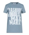 Max Mara Solid Printed T-shirt In Blue