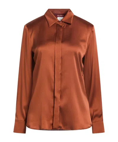 Max Mara Solid Shirt In Orange
