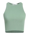 Max Mara Solid Sleeveless Cropped Top In Blue